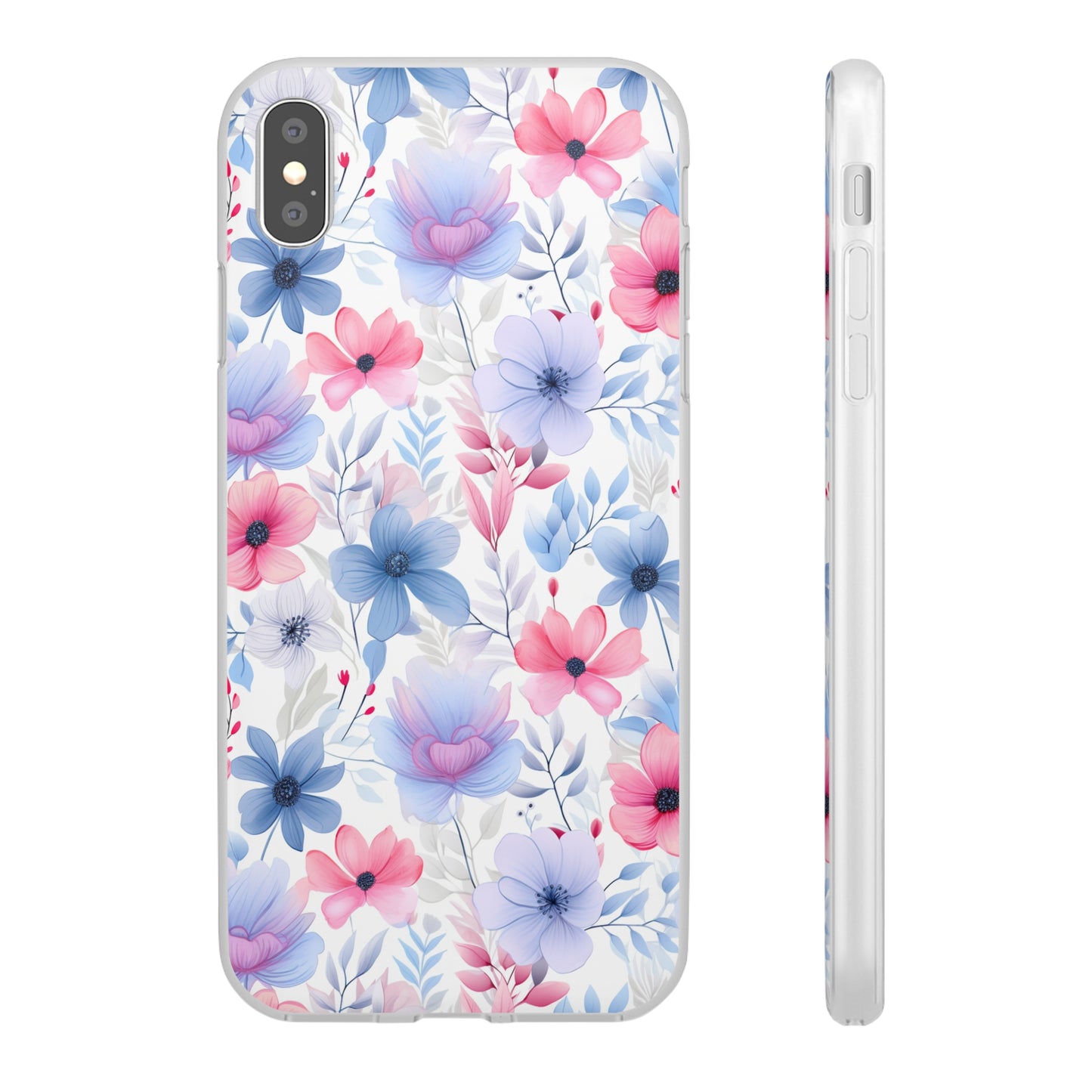 Floral Whispers - Soft Hues of Violets, Pinks, and Blues - Flexi Phone Case Phone Case Pattern Symphony   