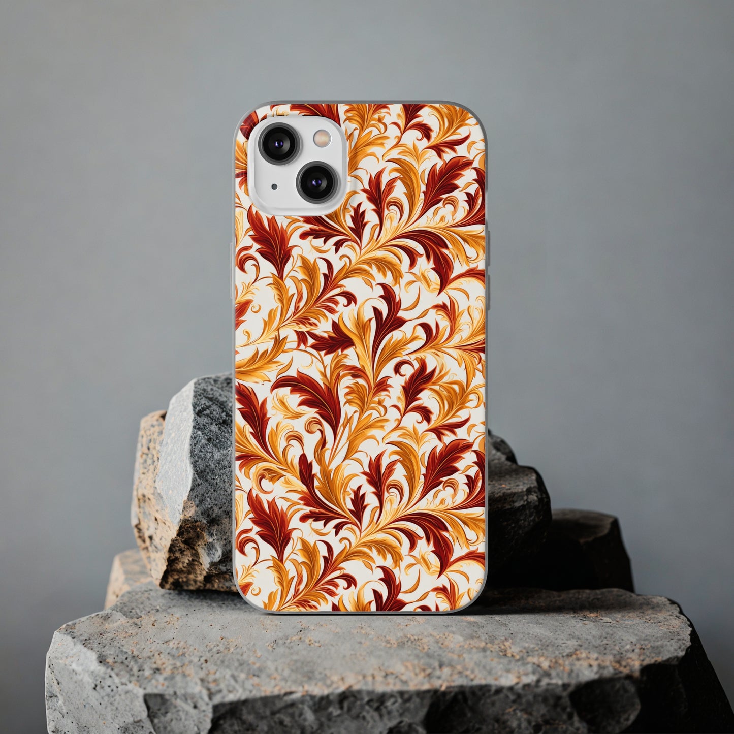 Swirling Autumn: Vortexes of Fall Foliage in Gold and Bronze - Flexible Phone Case