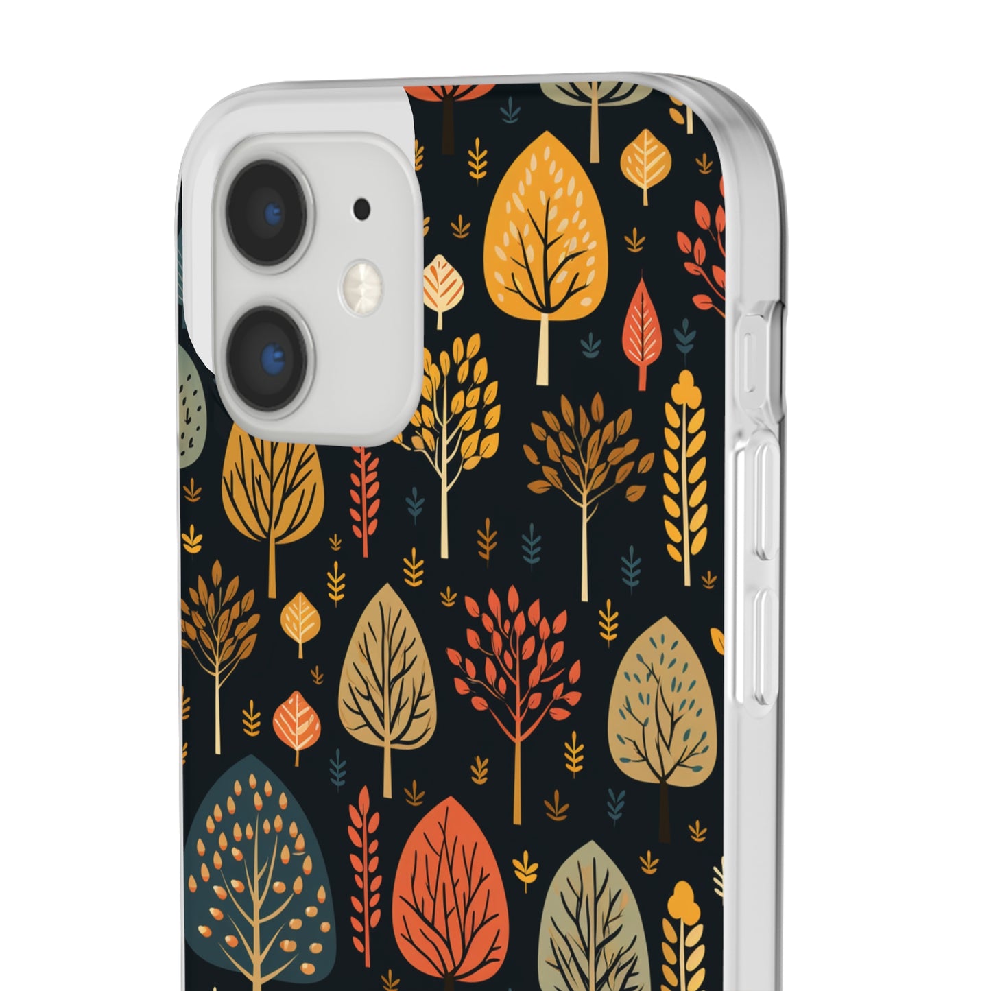 Mid-Century Mosaic: Dappled Leaves and Folk Imagery - Flexible Phone Case