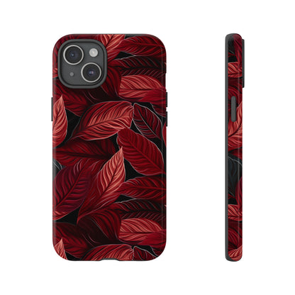 Scarlet Whispers: Lush Autumn Colours in Botanical Bliss - Tough Phone Case