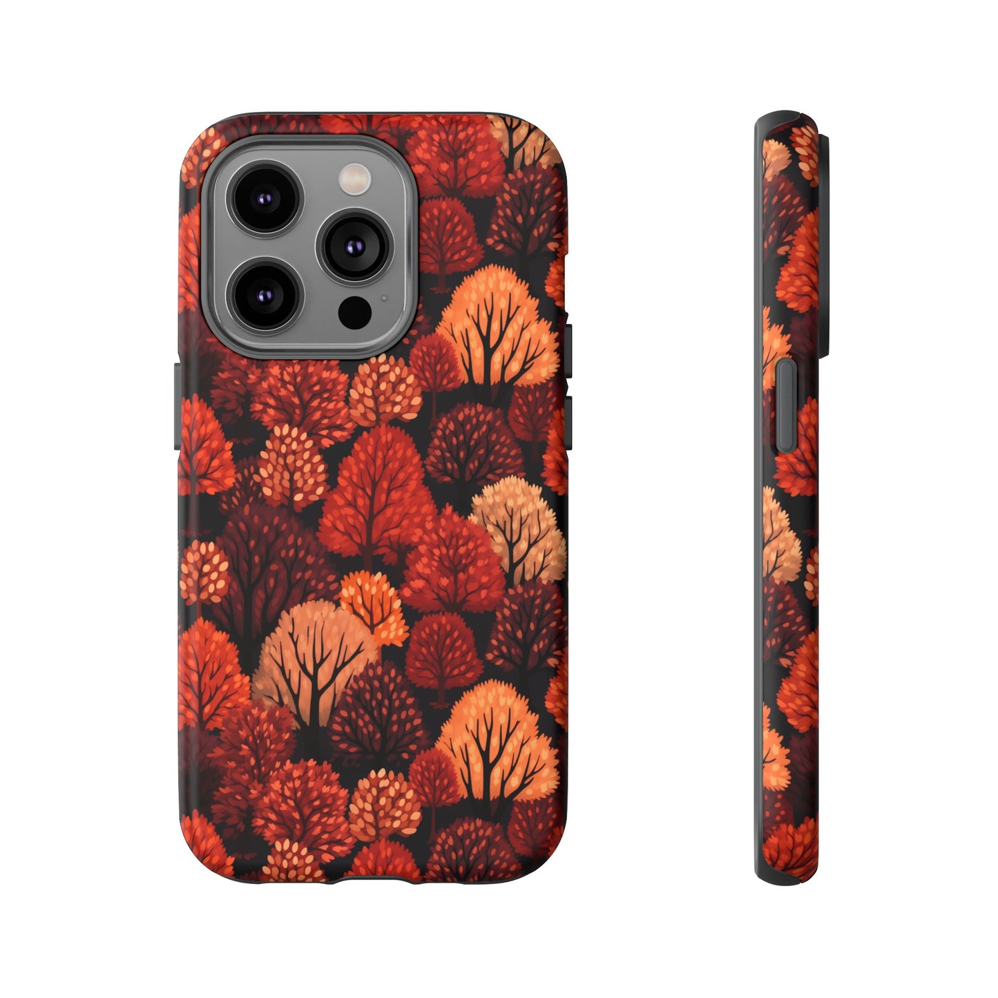 Crimson Forest: Autumn Trees in Vibrant Detail - Tough Phone Case