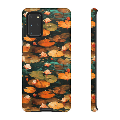 Orange Lotus Whisper: Autumn on the Water - Tough Phone Case