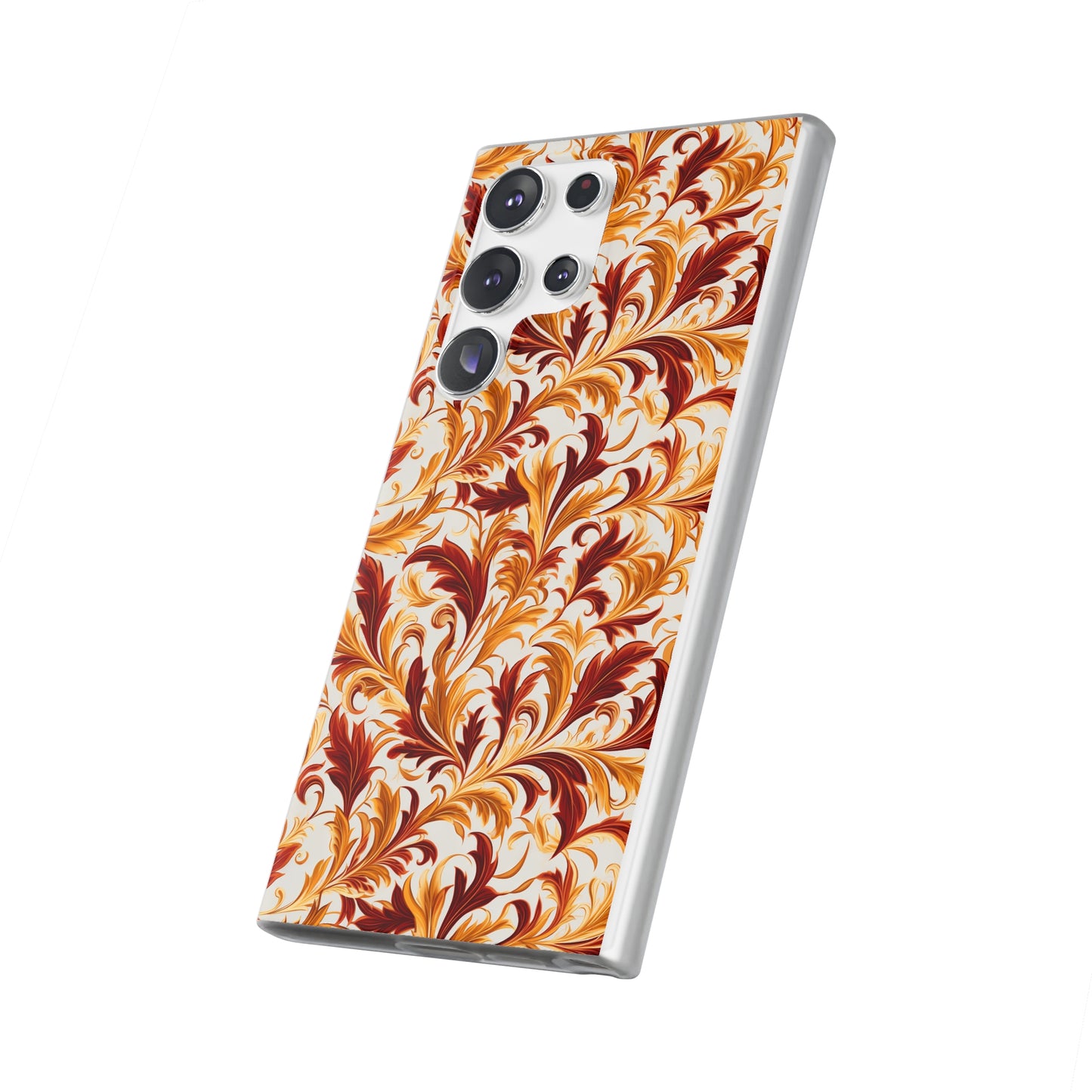 Swirling Autumn: Vortexes of Fall Foliage in Gold and Bronze - Flexible Phone Case