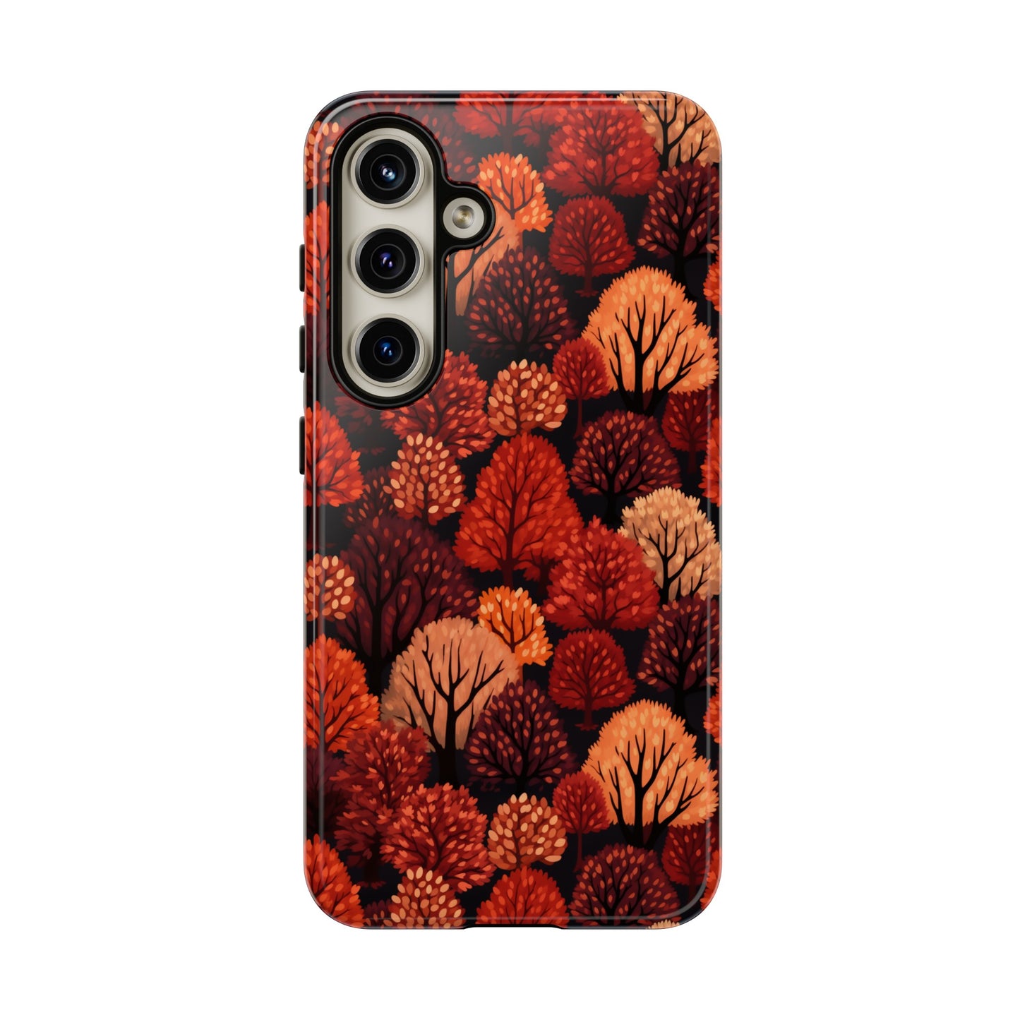 Crimson Forest: Autumn Trees in Vibrant Detail - Tough Phone Case