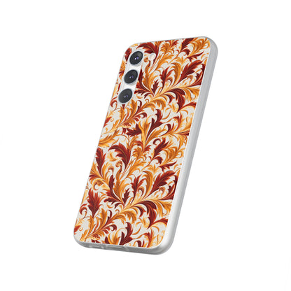 Swirling Autumn: Vortexes of Fall Foliage in Gold and Bronze - Flexible Phone Case