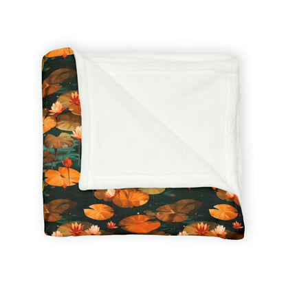 Orange Lotus Whisper: Autumn on the Water - The Ideal Throw for Sofas