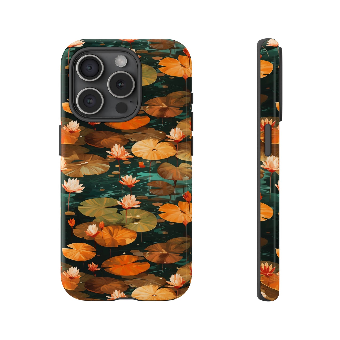 Orange Lotus Whisper: Autumn on the Water - Tough Phone Case