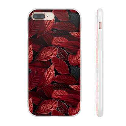 Scarlet Whispers: Lush Autumn Colours in Botanical Bliss - Flexible Phone Case