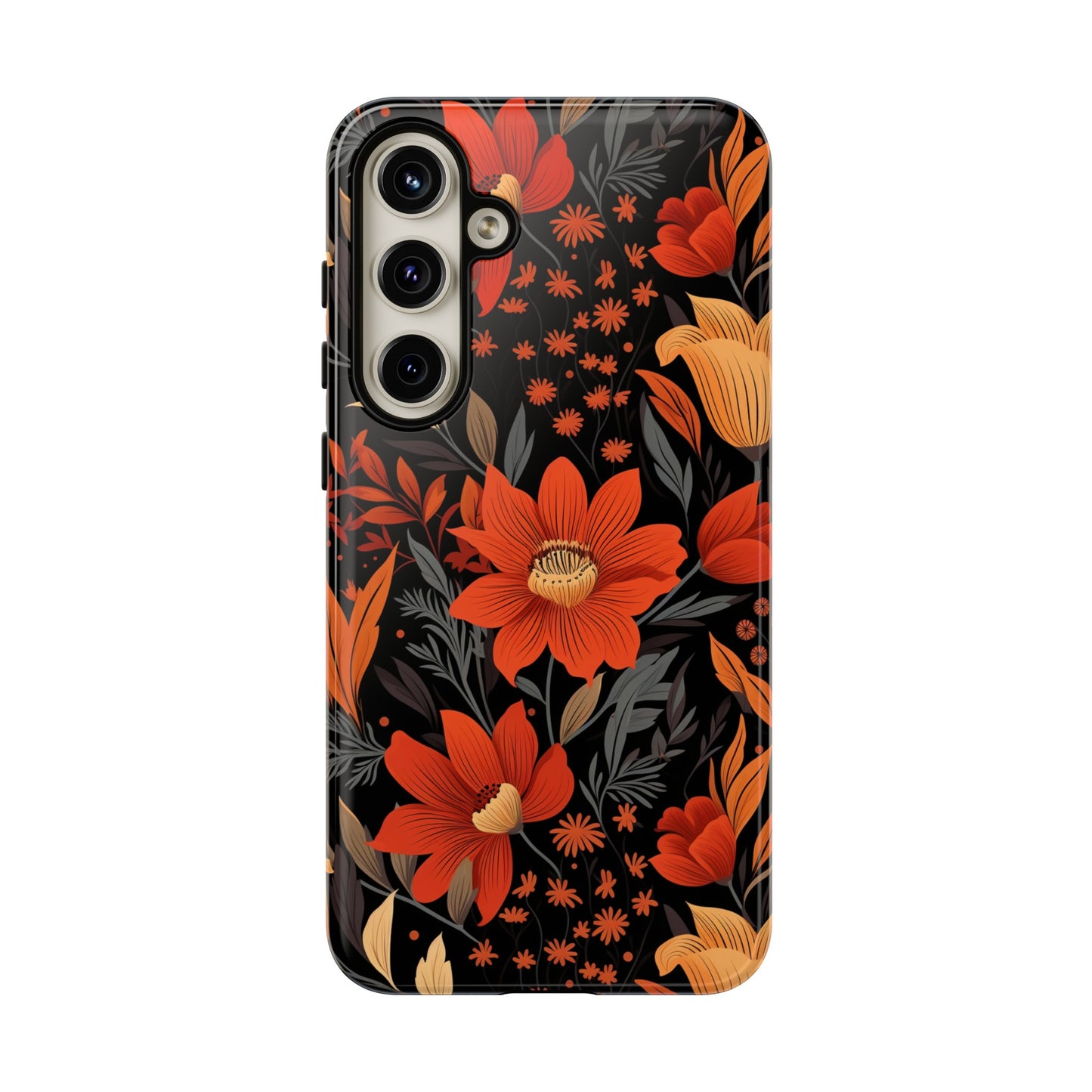 Autumn Blossom Noir: A Dark Floral Canvas Tough Case