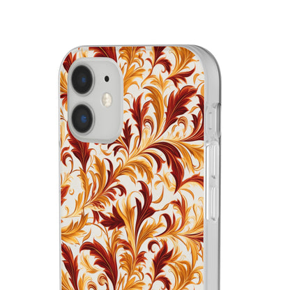 Swirling Autumn: Vortexes of Fall Foliage in Gold and Bronze - Flexible Phone Case