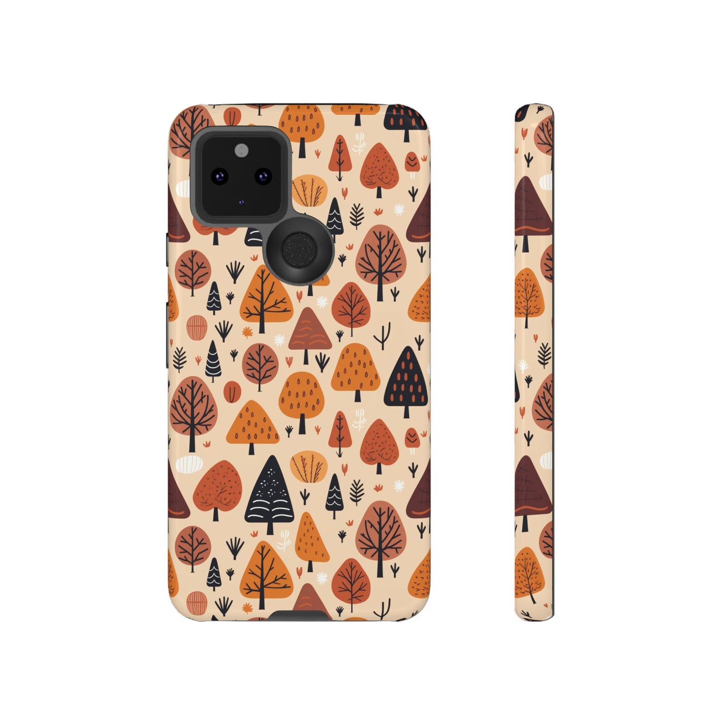 Terracotta Tree Tapestry: A Playful Autumn Mosaic - Tough Phone Case