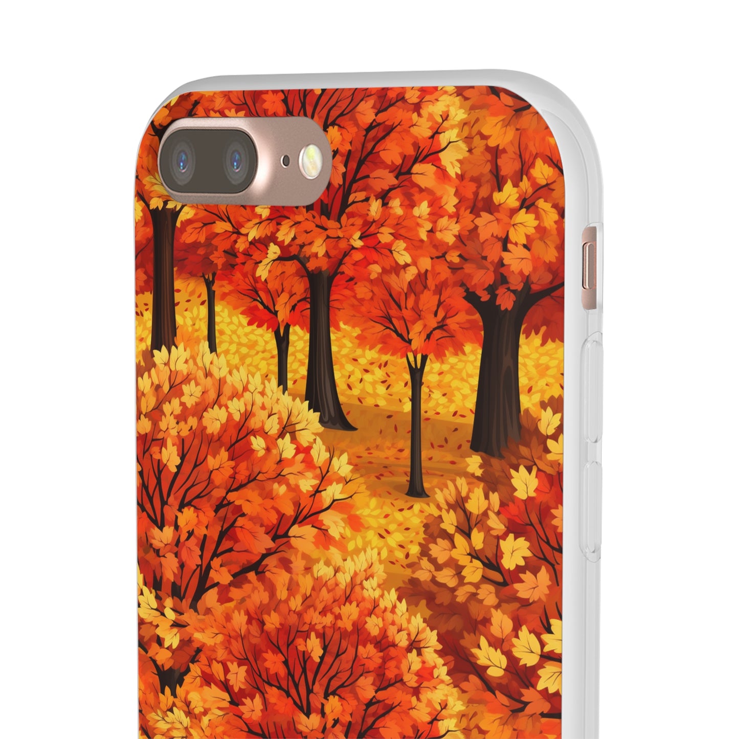 Impasto-Style Woodlands: High-Contrast Autumn Foliage - Flexible Phone Case