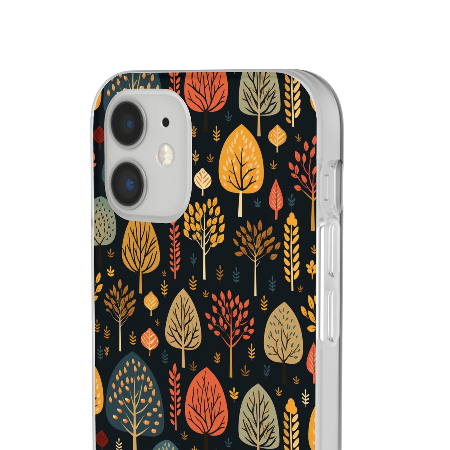 Mid-Century Mosaic: Dappled Leaves and Folk Imagery - Flexible Phone Case