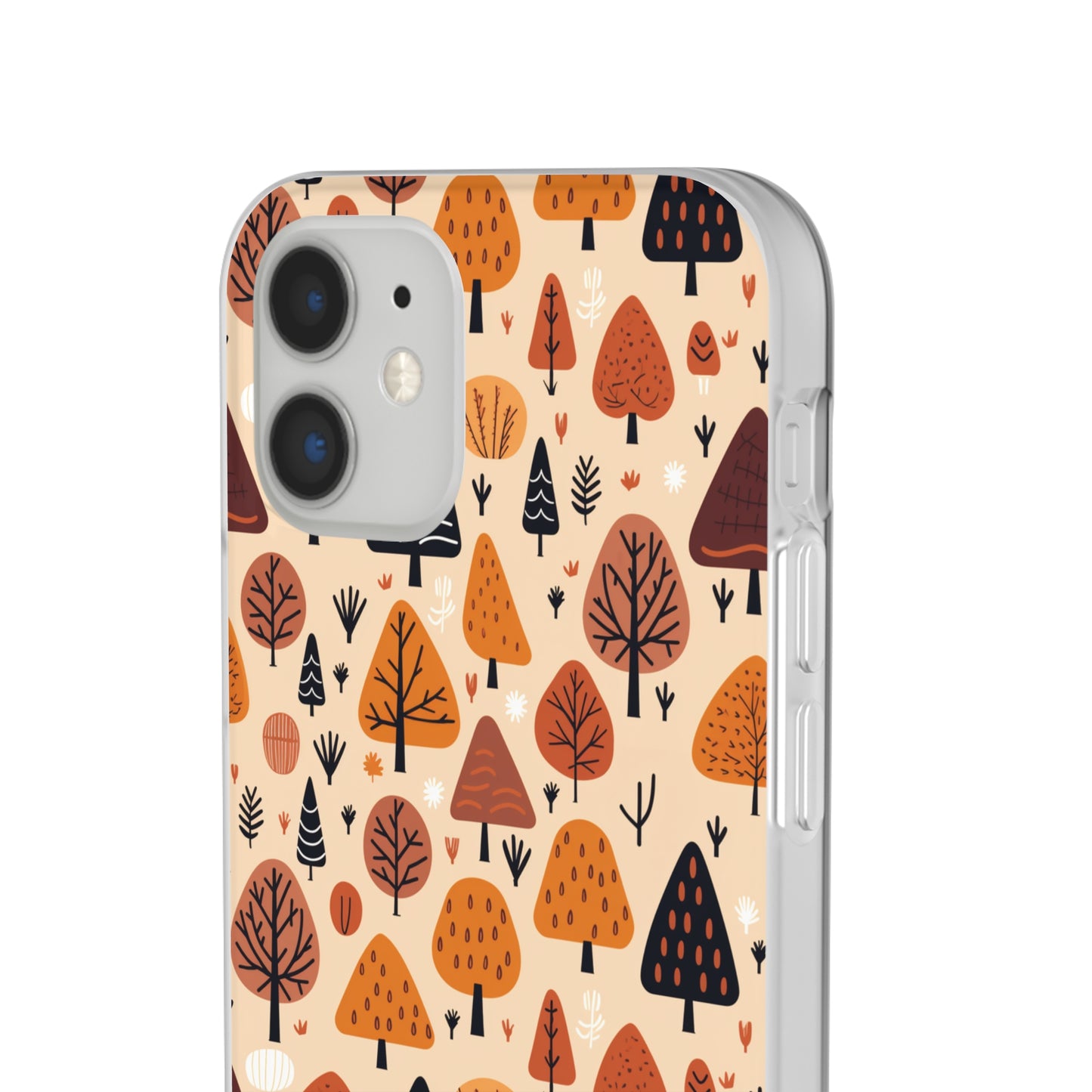 Terracotta Tree Tapestry: A Playful Autumn Mosaic - Flexible Phone Case