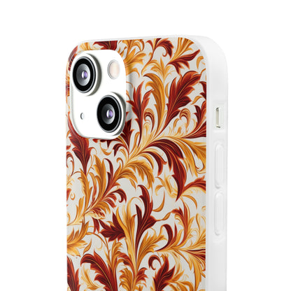 Swirling Autumn: Vortexes of Fall Foliage in Gold and Bronze - Flexible Phone Case