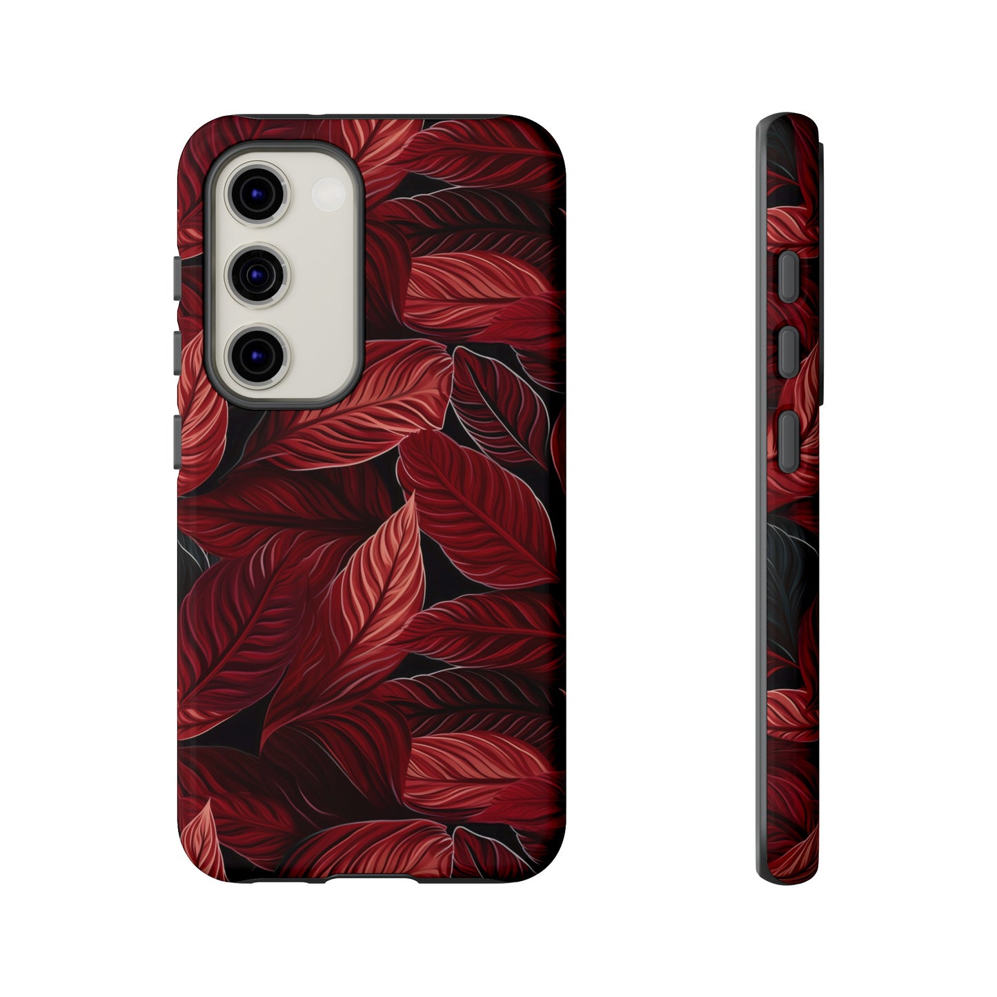 Scarlet Whispers: Lush Autumn Colours in Botanical Bliss - Tough Phone Case