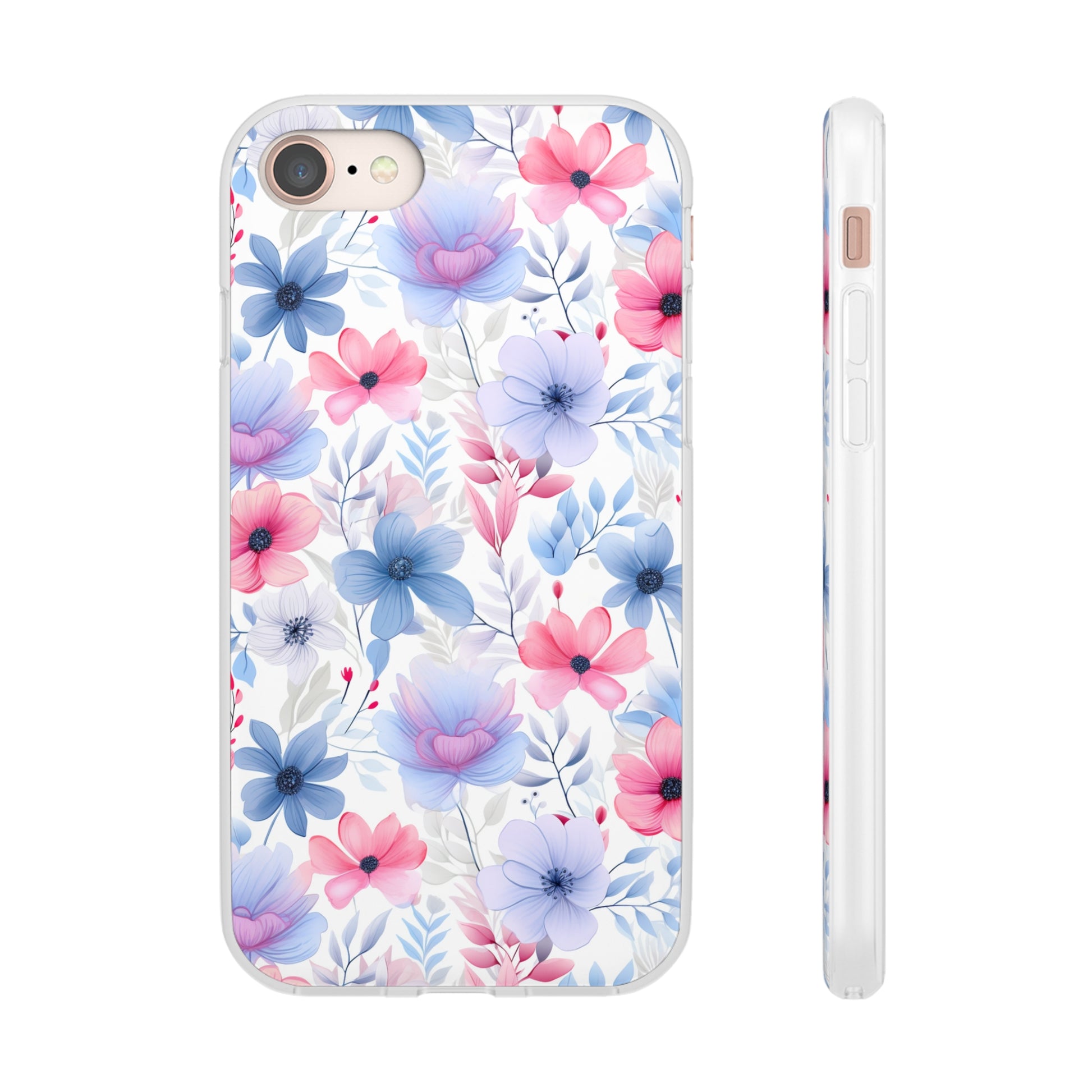 Floral Whispers - Soft Hues of Violets, Pinks, and Blues - Flexi Phone Case Phone Case Pattern Symphony   