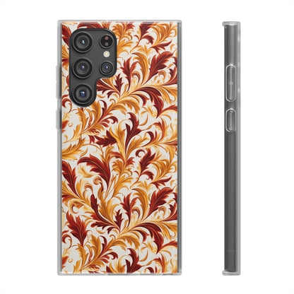 Swirling Autumn: Vortexes of Fall Foliage in Gold and Bronze - Flexible Phone Case