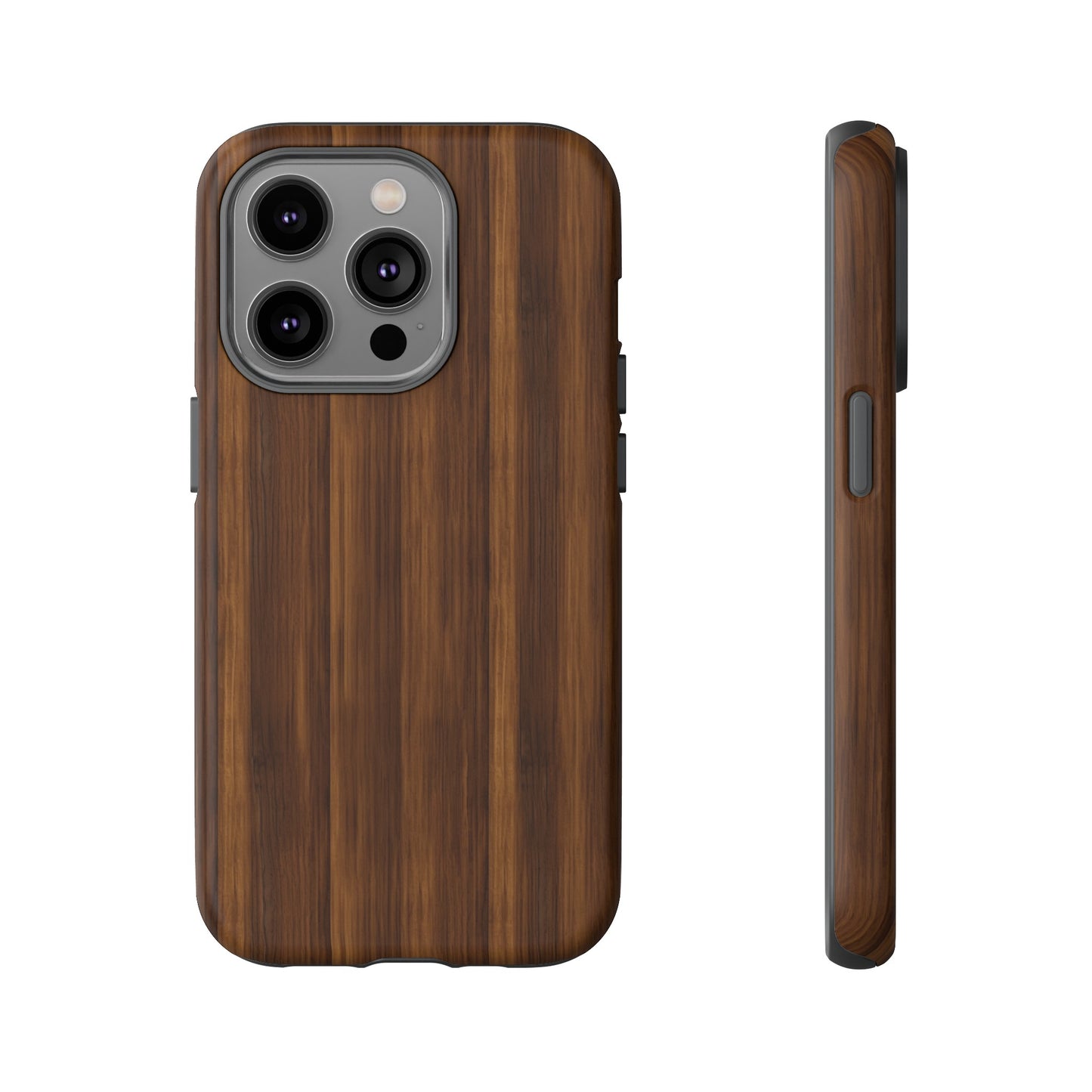 Luxurious Faux Dark Walnut Essence Phone Case - Rich and Refined Natural Wood Design - Tough Cases