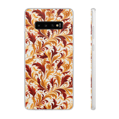 Swirling Autumn: Vortexes of Fall Foliage in Gold and Bronze - Flexible Phone Case