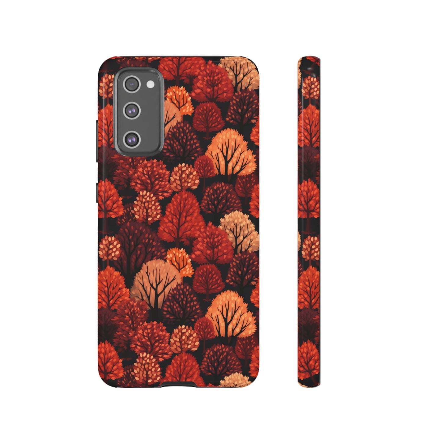 Crimson Forest: Autumn Trees in Vibrant Detail - Tough Phone Case