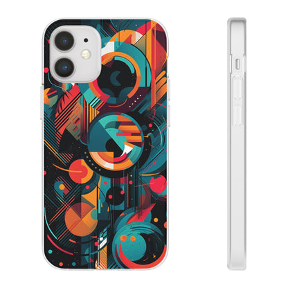 Vibrant Geometric Fusion Phone Case - Bold Squares & Circles Design - Flexi Cases Phone Case Pattern Symphony   