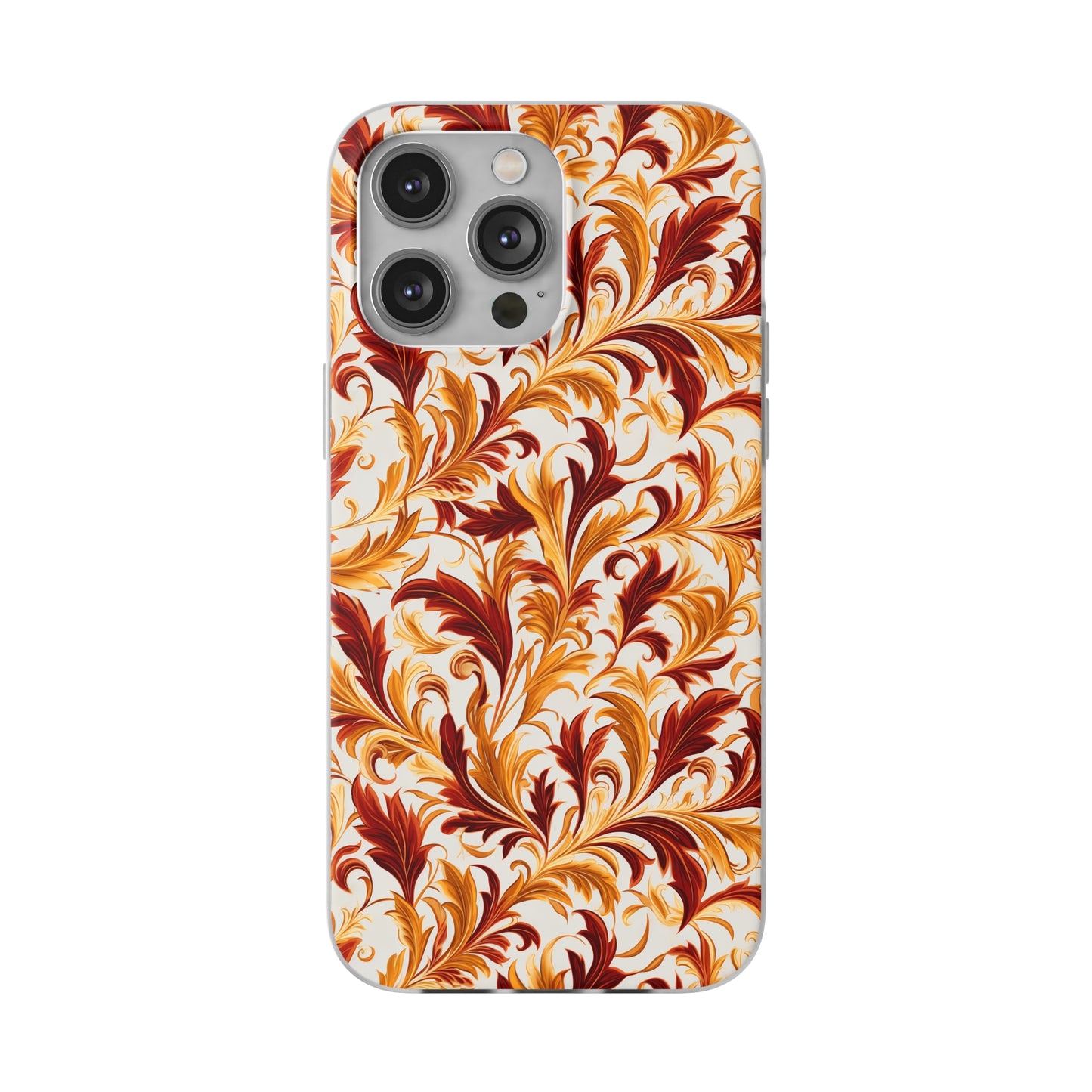 Swirling Autumn: Vortexes of Fall Foliage in Gold and Bronze - Flexible Phone Case