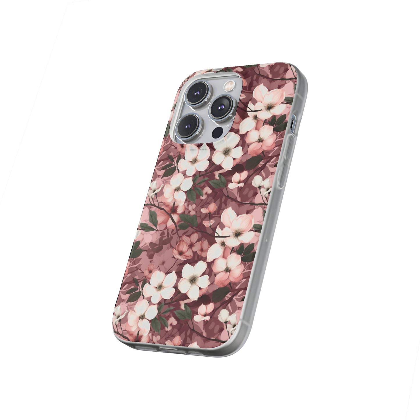 Sparse Dogwood Blossom Phone Case - Elegant Floral Design for Your Smartphone - Flexi Cases Phone Case Pattern Symphony   