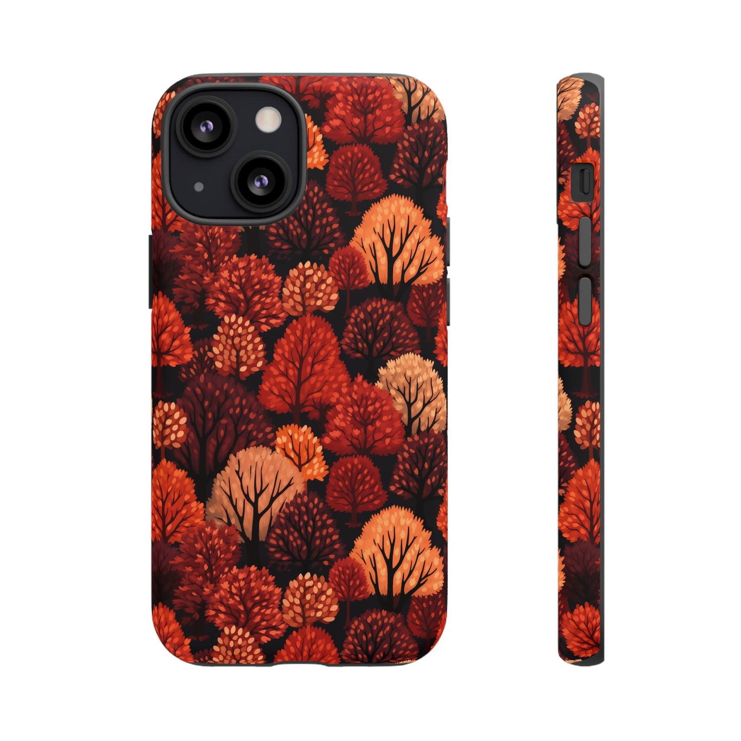 Crimson Forest: Autumn Trees in Vibrant Detail - Tough Phone Case