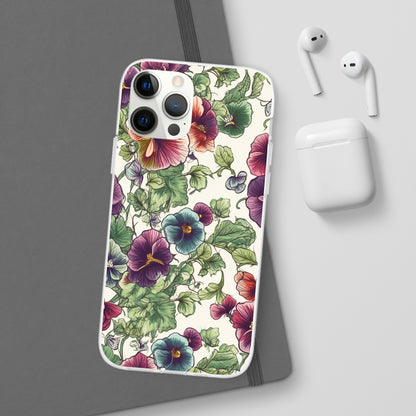 Watercolour Pansy Phone Case - Delicate Floral Elegance - Spring Collection - Flexi Cases Phone Case Pattern Symphony iPhone 12 Pro  