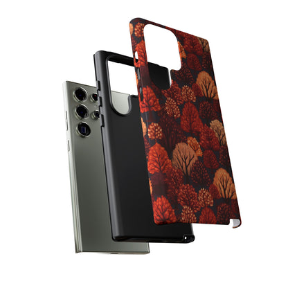 Crimson Forest: Autumn Trees in Vibrant Detail - Tough Phone Case