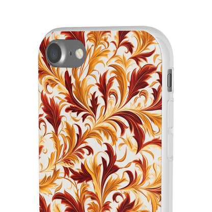 Swirling Autumn: Vortexes of Fall Foliage in Gold and Bronze - Flexible Phone Case