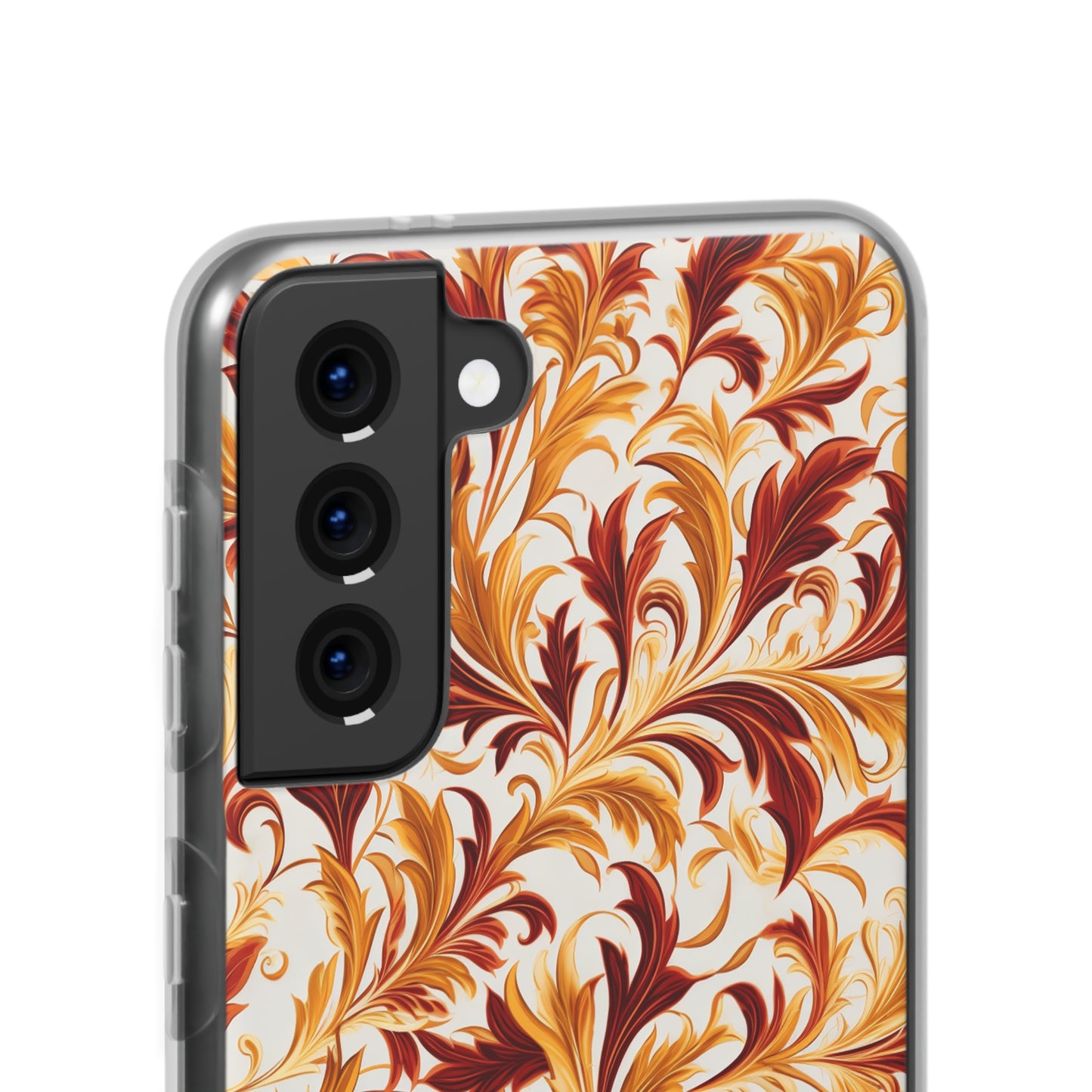 Swirling Autumn: Vortexes of Fall Foliage in Gold and Bronze - Flexible Phone Case