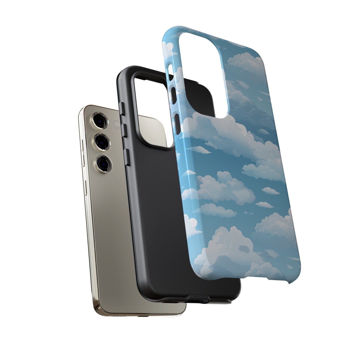 Azure Horizon Phone Case - Majestic Sky & Cloud Pattern - Tough Phone Case