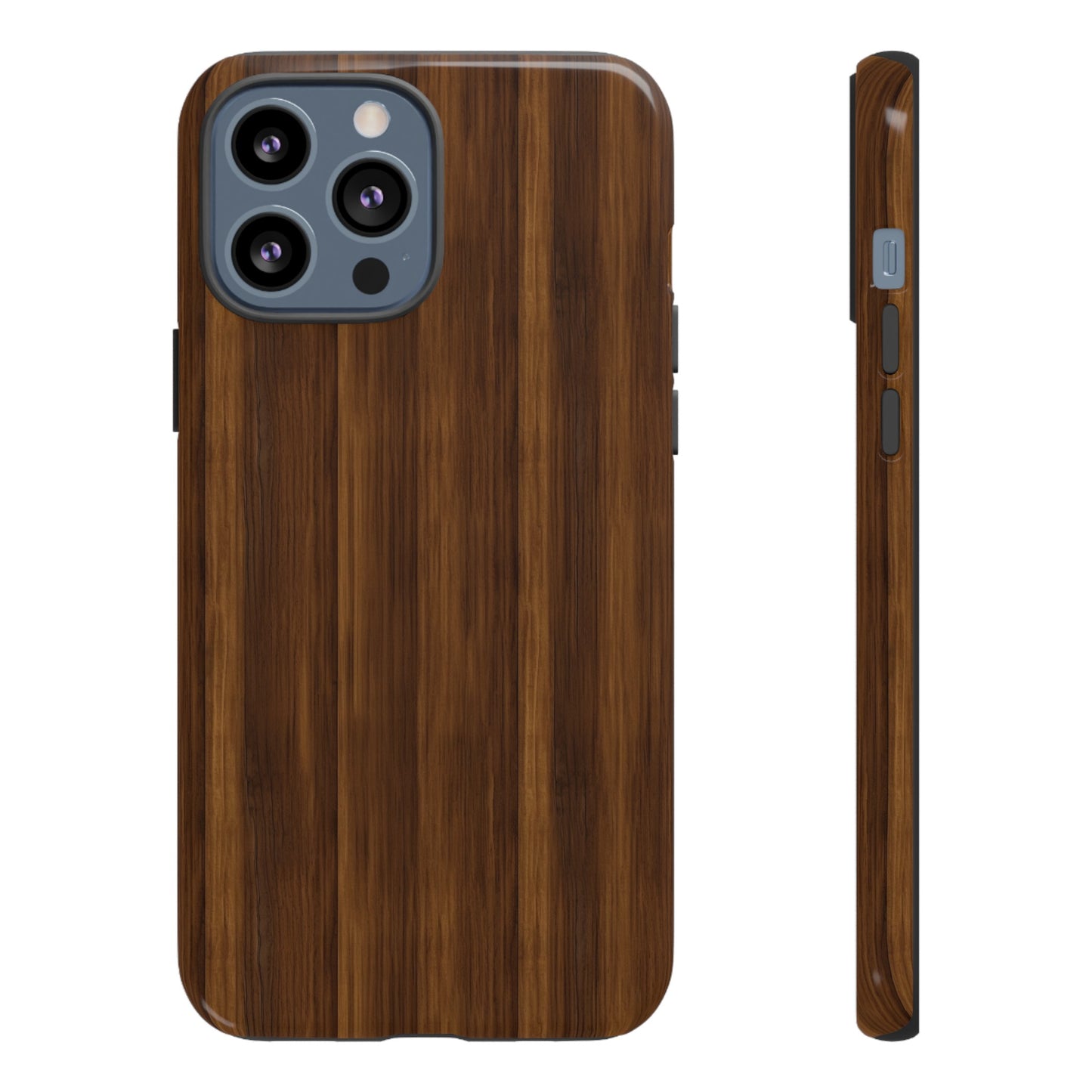 Luxurious Faux Dark Walnut Essence Phone Case - Rich and Refined Natural Wood Design - Tough Cases