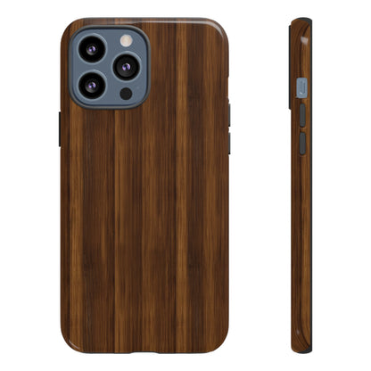 Luxurious Faux Dark Walnut Essence Phone Case - Rich and Refined Natural Wood Design - Tough Cases