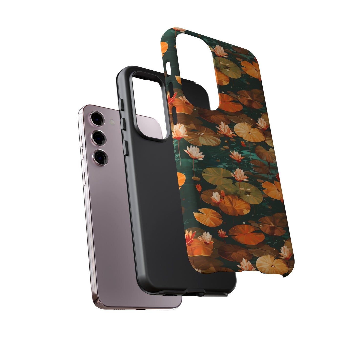 Orange Lotus Whisper: Autumn on the Water - Tough Phone Case