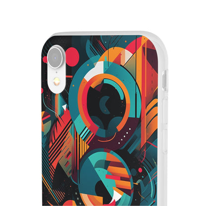 Vibrant Geometric Fusion Phone Case - Bold Squares & Circles Design - Flexi Cases Phone Case Pattern Symphony   