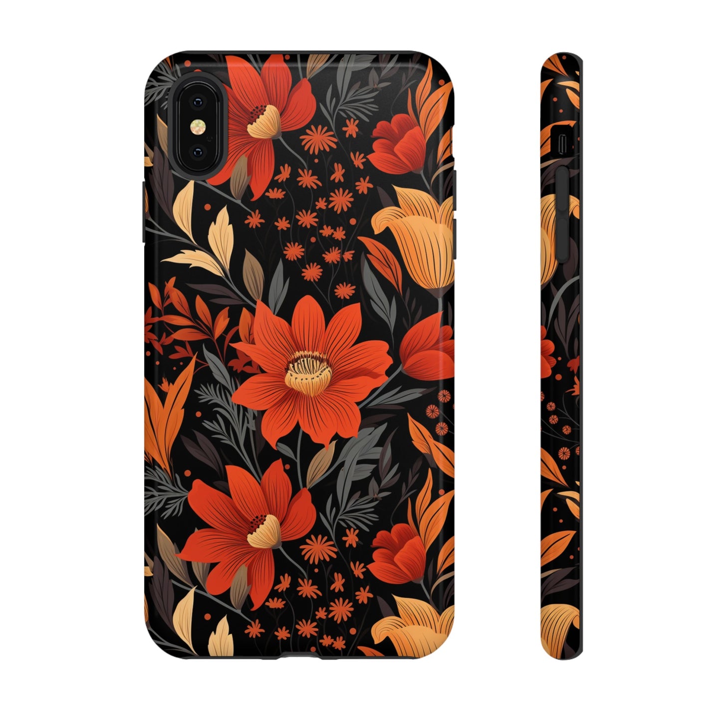 Autumn Blossom Noir: A Dark Floral Canvas Tough Case