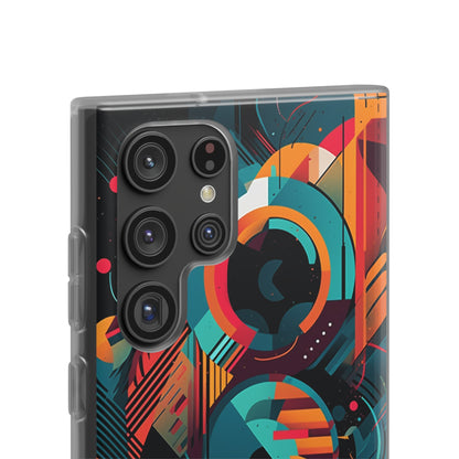 Vibrant Geometric Fusion Phone Case - Bold Squares & Circles Design - Flexi Cases Phone Case Pattern Symphony   