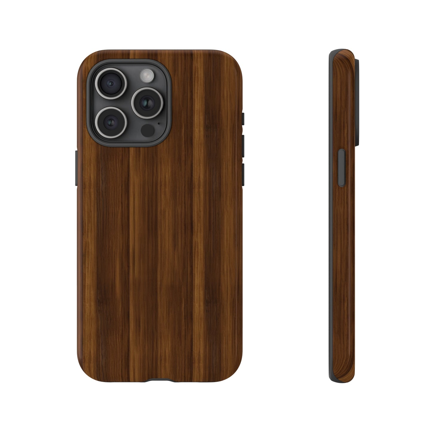 Luxurious Faux Dark Walnut Essence Phone Case - Rich and Refined Natural Wood Design - Tough Cases