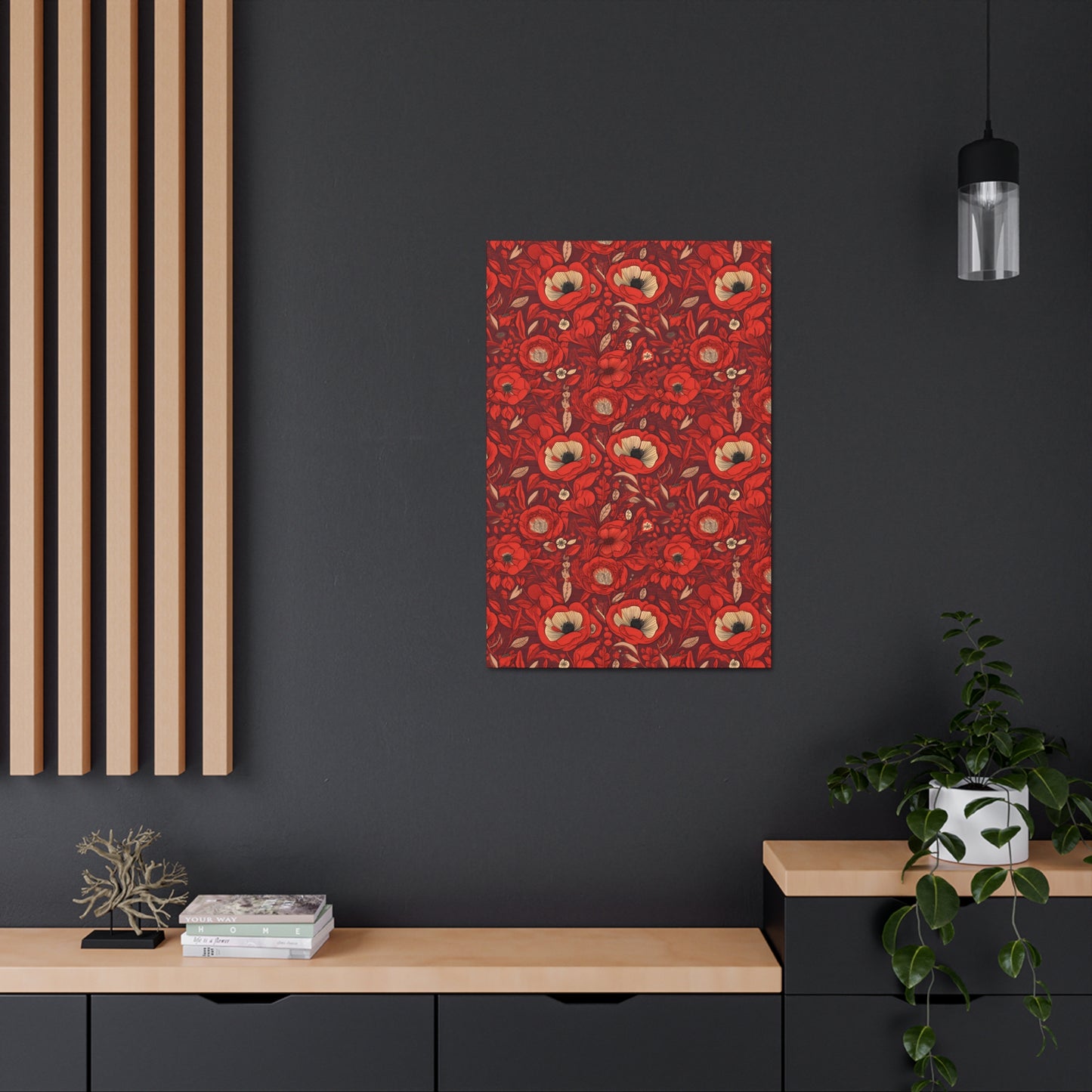 Radiant Spring Blossoms - Vibrant Red Floral Design - Wall Art Canvas