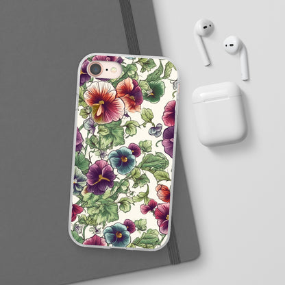 Watercolour Pansy Phone Case - Delicate Floral Elegance - Spring Collection - Flexi Cases Phone Case Pattern Symphony iPhone 8  