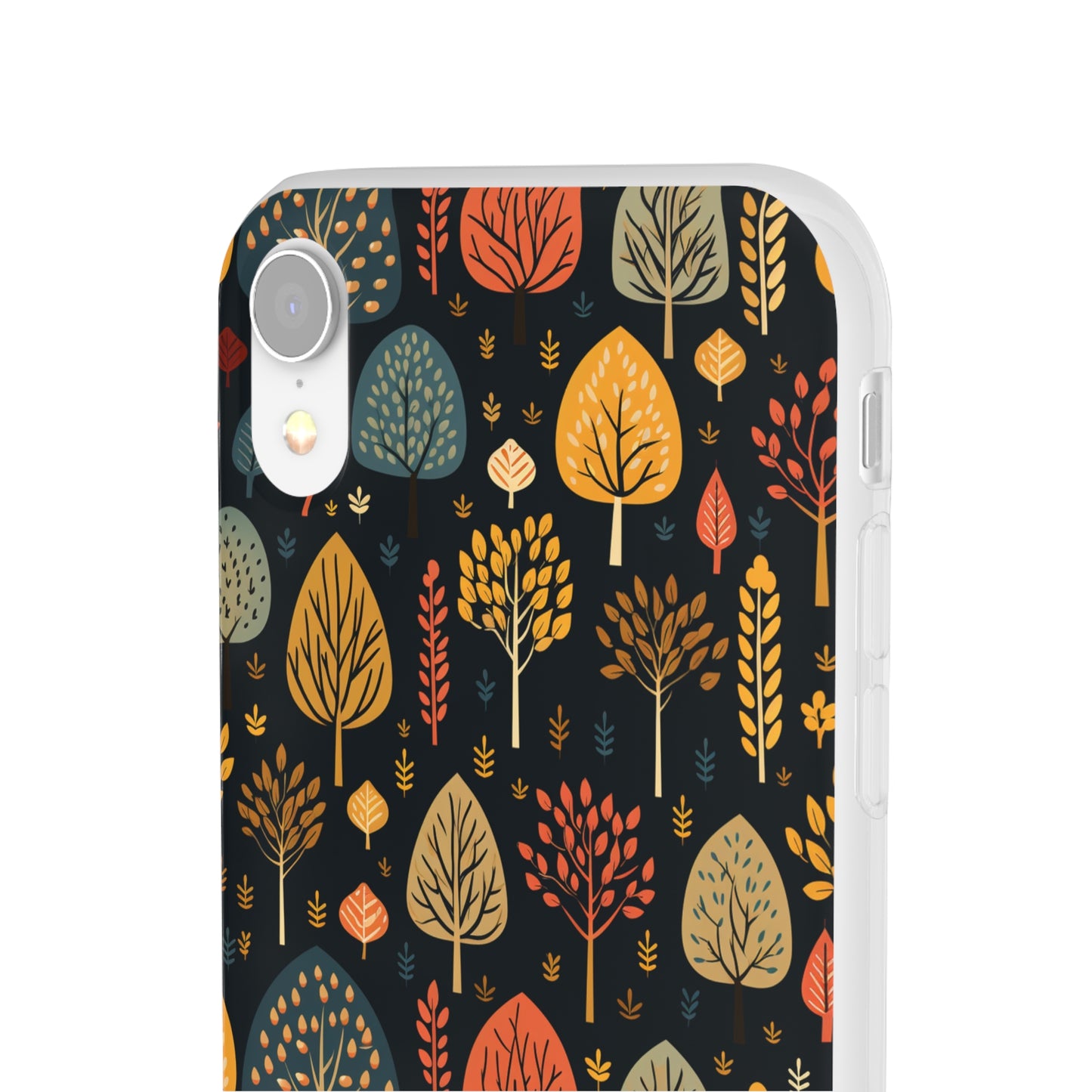 Mid-Century Mosaic: Dappled Leaves and Folk Imagery - Flexible Phone Case