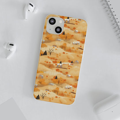 Harvest Homestead: Whimsical Autumn Villages - Flexible Phone Case