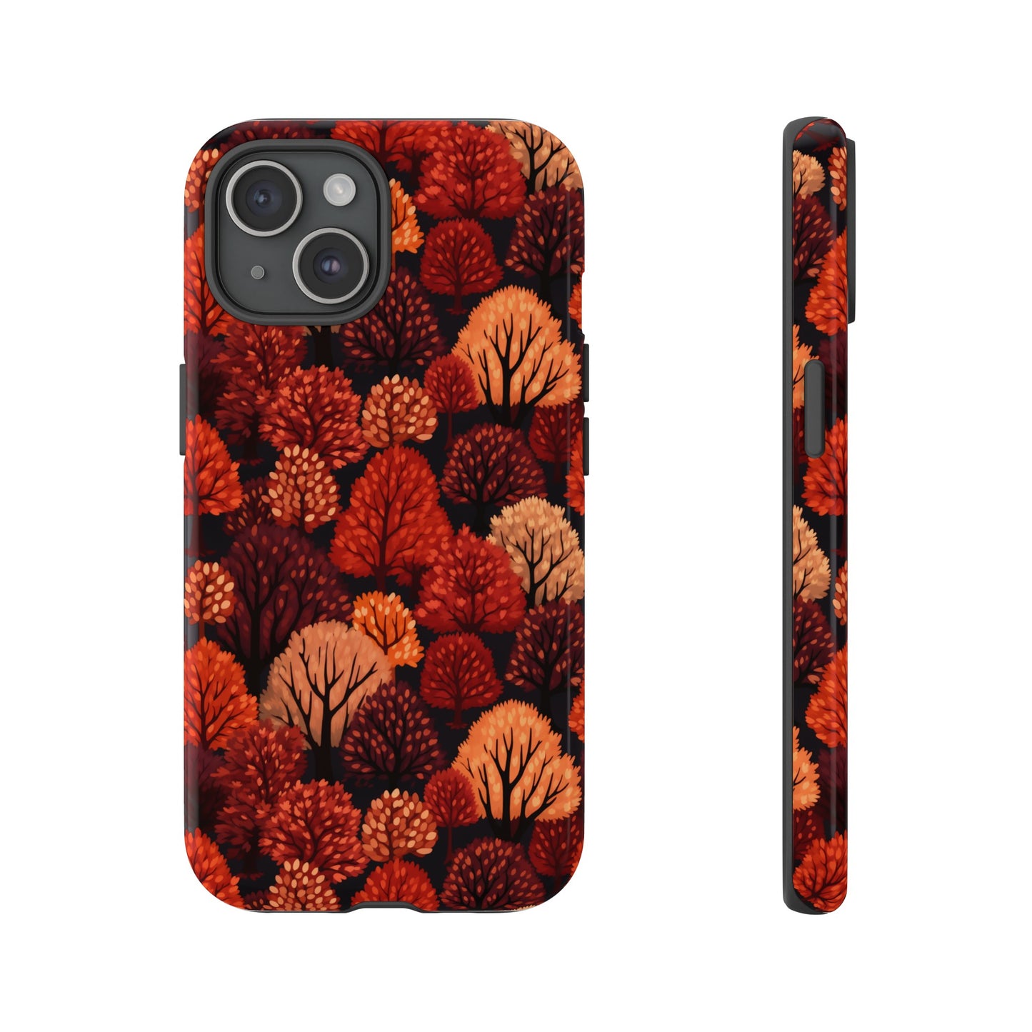 Crimson Forest: Autumn Trees in Vibrant Detail - Tough Phone Case