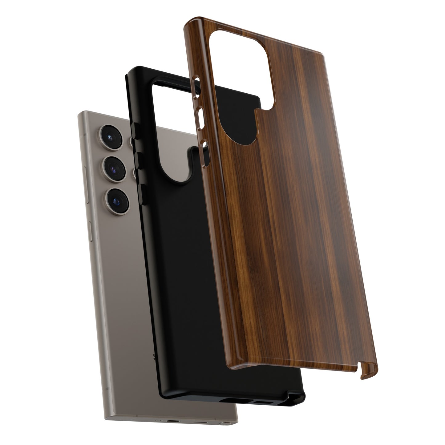 Luxurious Faux Dark Walnut Essence Phone Case - Rich and Refined Natural Wood Design - Tough Cases