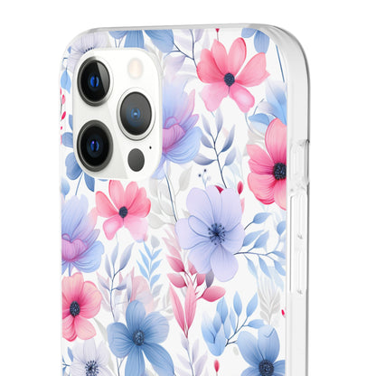 Floral Whispers - Soft Hues of Violets, Pinks, and Blues - Flexi Phone Case Phone Case Pattern Symphony   