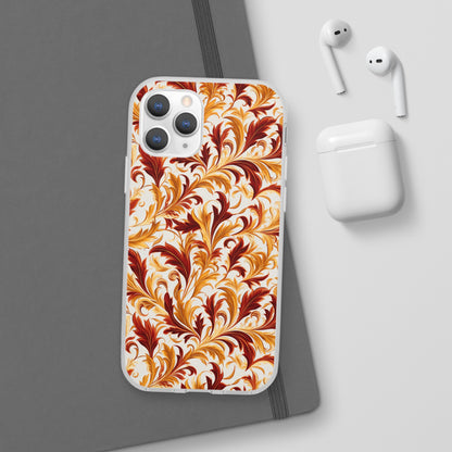 Swirling Autumn: Vortexes of Fall Foliage in Gold and Bronze - Flexible Phone Case