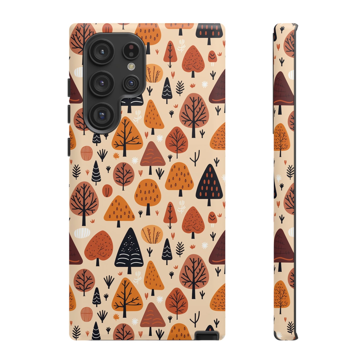 Terracotta Tree Tapestry: A Playful Autumn Mosaic - Tough Phone Case